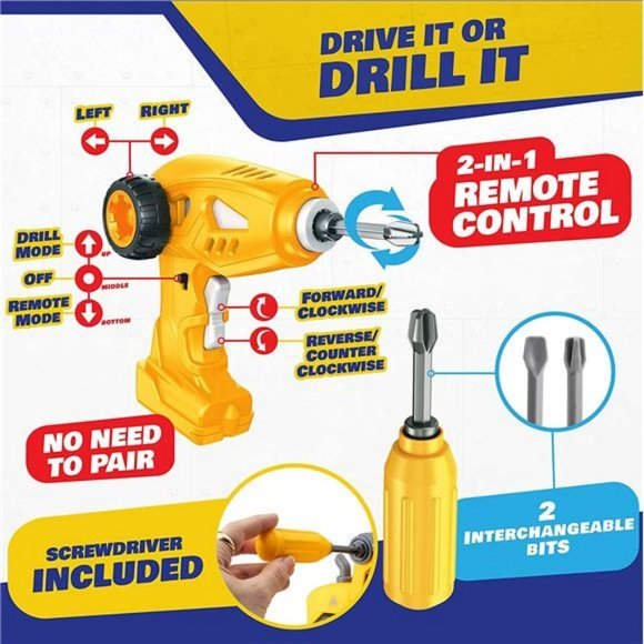 Take Apart Construction Toy for Kids - 4-in-1 Take Apart Truck with Drill, 34pc - Picture 4 of 6
